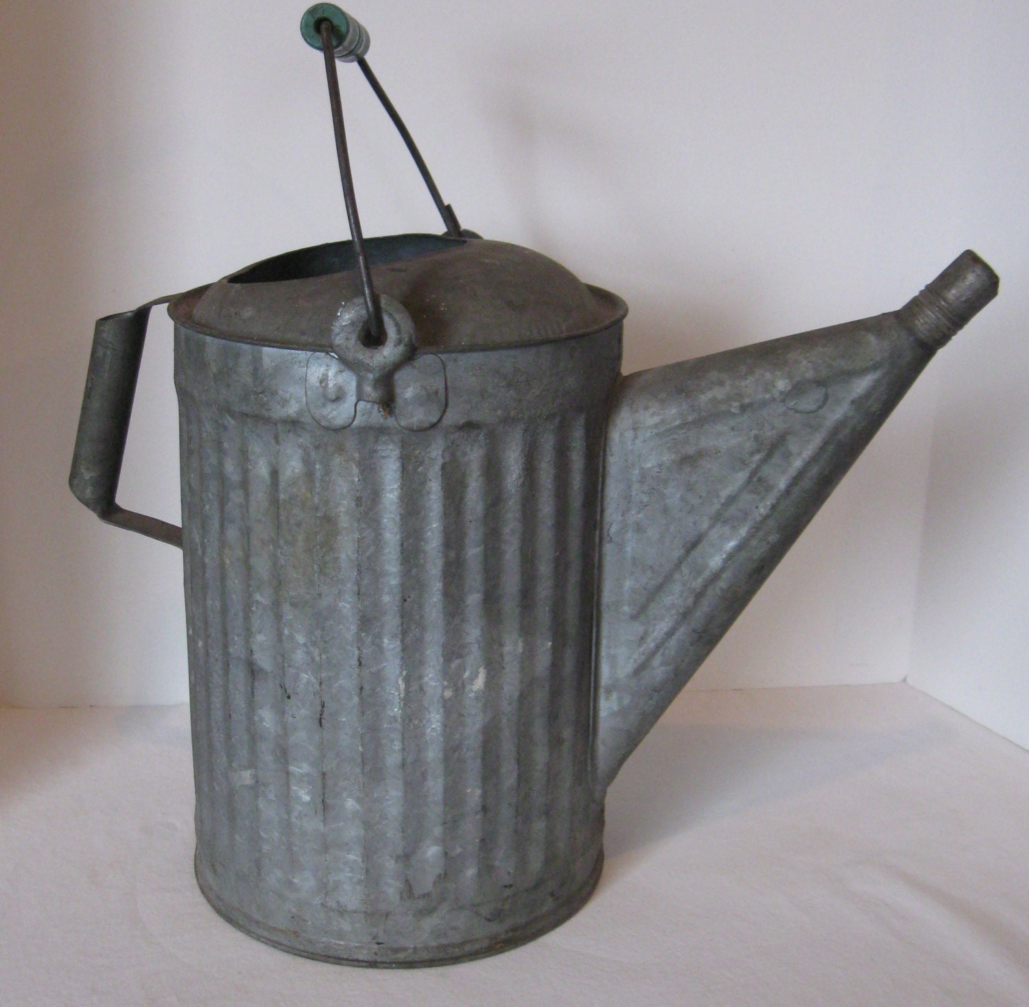 Galvanized Watering Can Vintage with Bail Handle and Original