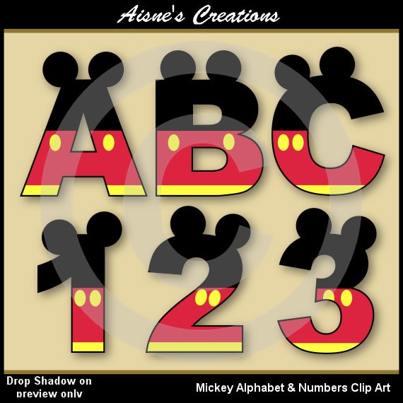 mickey mouse alphabet clipart - photo #6