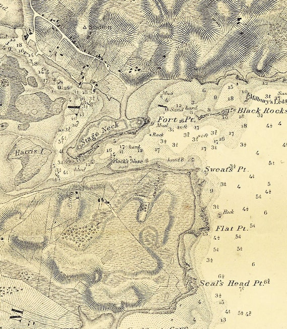 York River and Cape Neddick Harbors Maine 1854 Nautical by Oldmap
