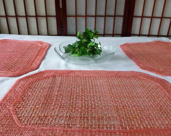 Vintage Woven Jute Placemats 6 Piece Set 12 x 18