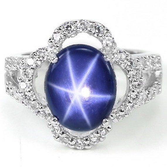 Genuine 5.7 ct 6 rays Blue Star Sapphire Ring by Dengpongsrishop