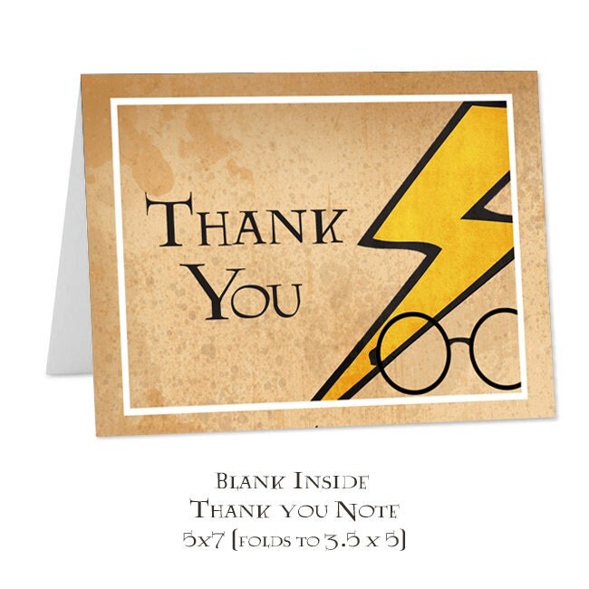 Harry Potter Thank You Note Blank Inside Instant Download