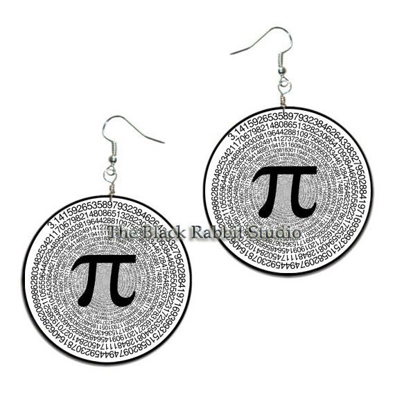 PI Earrings Mathematical Jewelry Mathematics earrings Pi