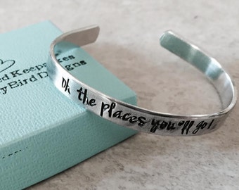 SALE! Oh the places you'll go bracelet graduation gift class of 2017 2018 2019 personalized bracelet congrats monogrammed custom jewelry