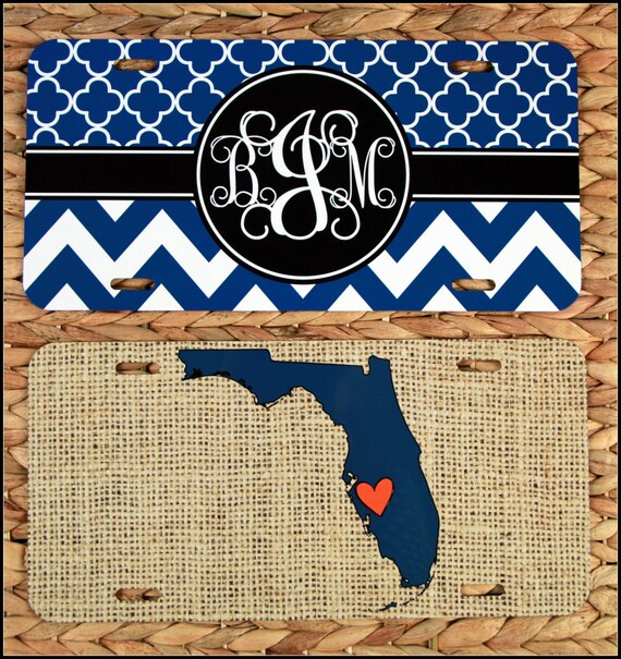 Items similar to State License Plate Monogrammed Gifts Monogram Car