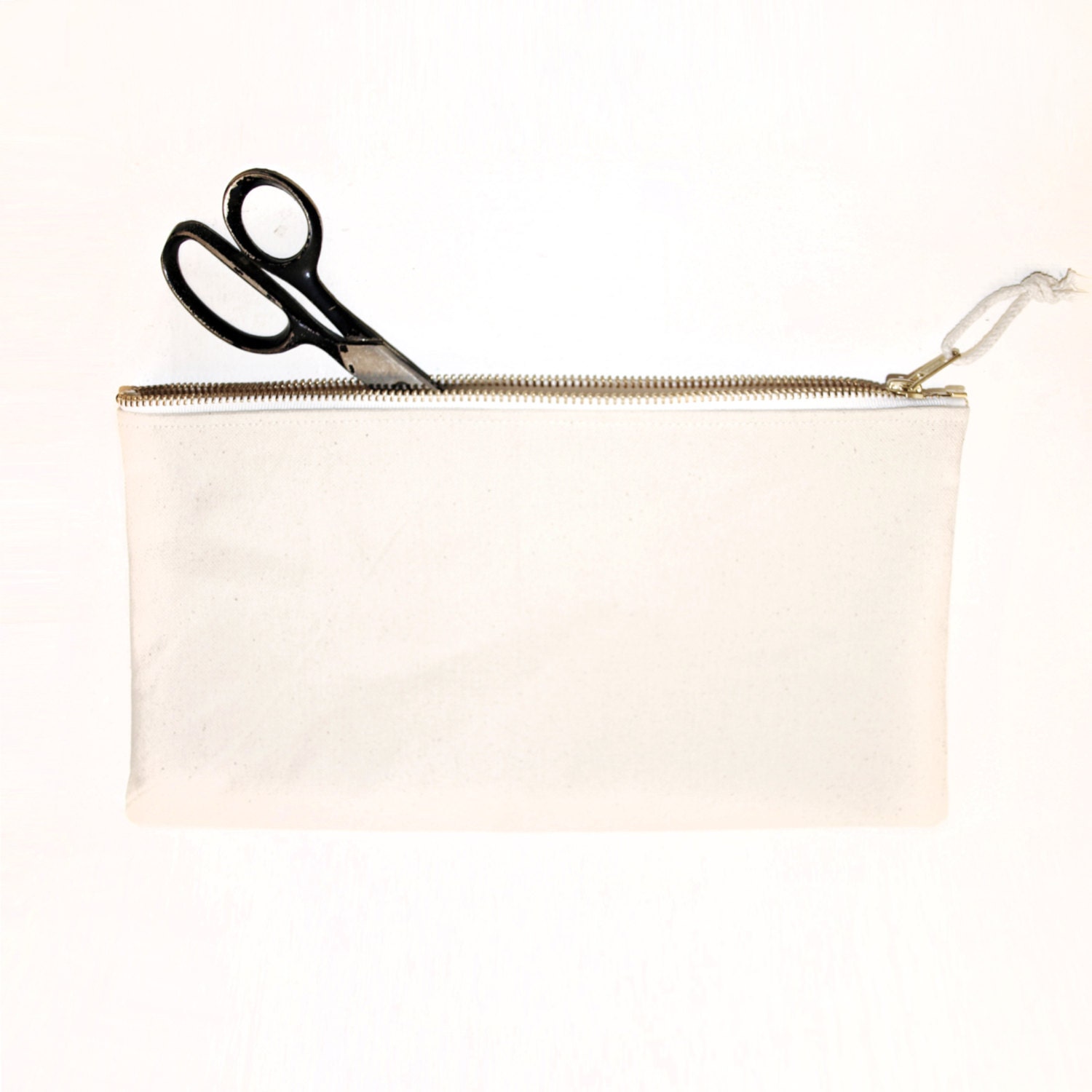 Large heavy duty canvas zipper pouch pencil case by VolcanoGoods