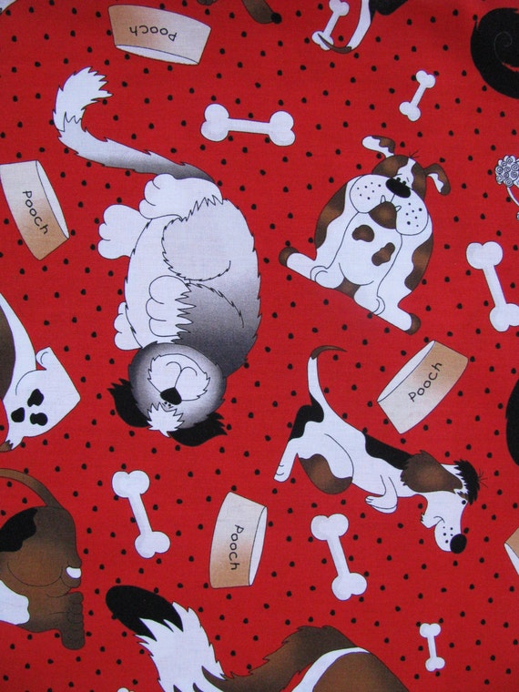 Pound Hounds Multi Dog Print Cotton Fabric 1 yard RJR Fabrics