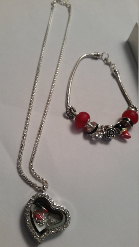 Items similar to Beauty Locket & Charm Bracelet Set on Etsy