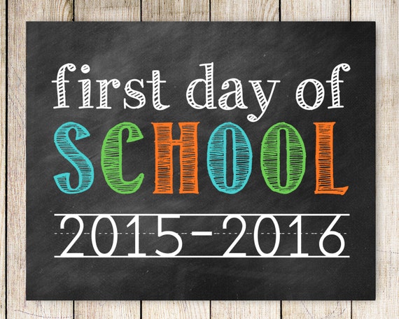 Items similar to First Day of School 2015-2016 Photo Prop Green, Orange ...
