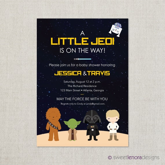 Star Wars Baby Shower Invitation Printable by SweetLenoraDesigns