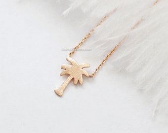 Rose gold Palm Tree Necklace, Dainty palm tree Pendant Necklace, wedding gifts, bridesmaid gifts, birthday gifts, gift ideas