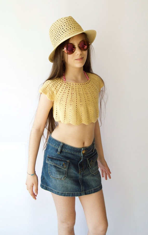 Crochet crop top for girls. Crochet summer top. by AylinkaShop