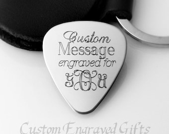 Engraved Guitar Pick. Custom. Personalized. Guitar Pick. Pic. Boyfriend. Daddy. Father's Day Gift. Gift for Father. Mens Jewelry. Mens Gifts
