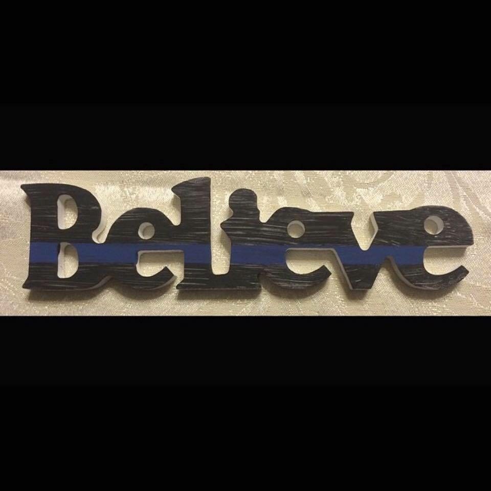 Decorative Wood Thin Blue Line sayings