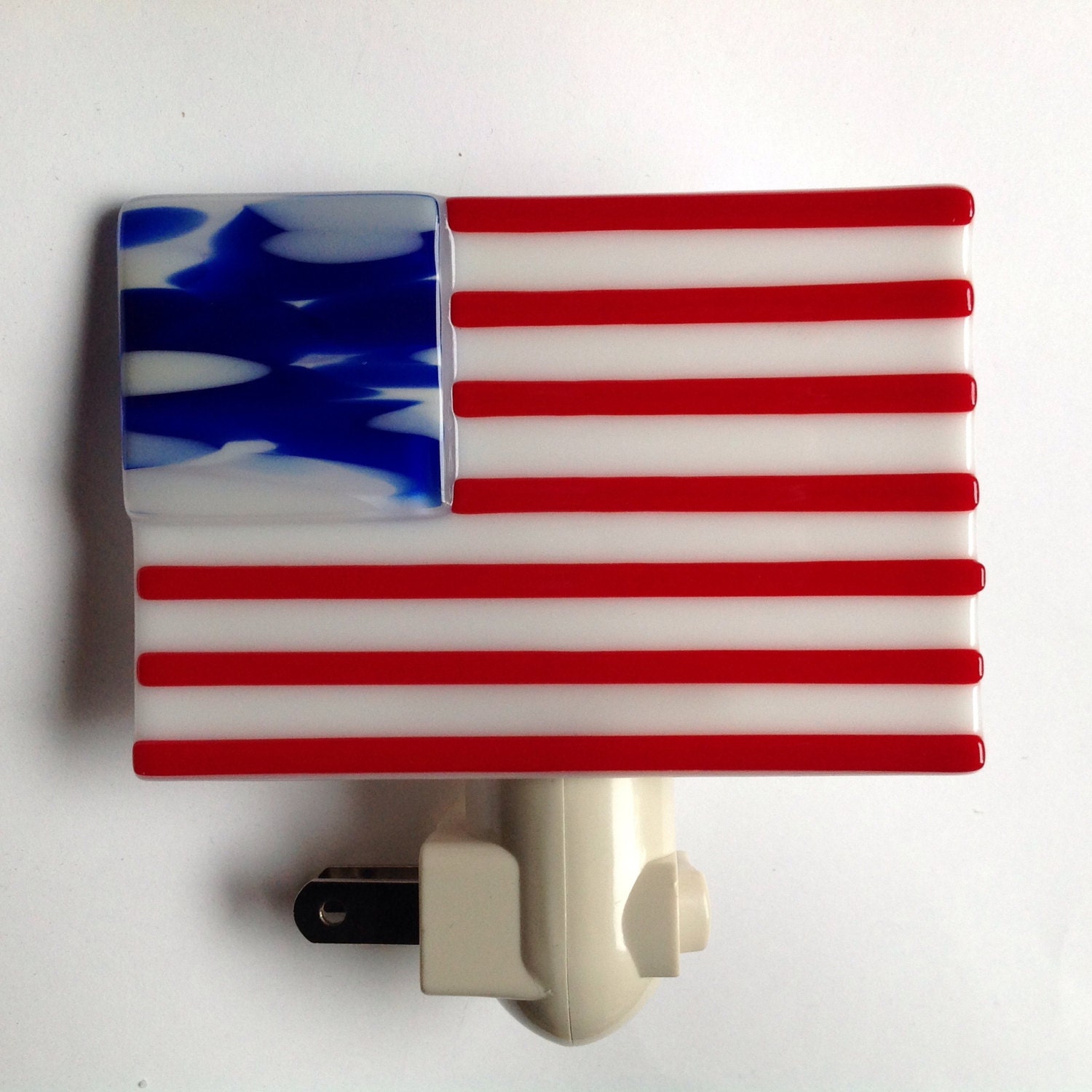 Fused Glass American Flag Night Light
