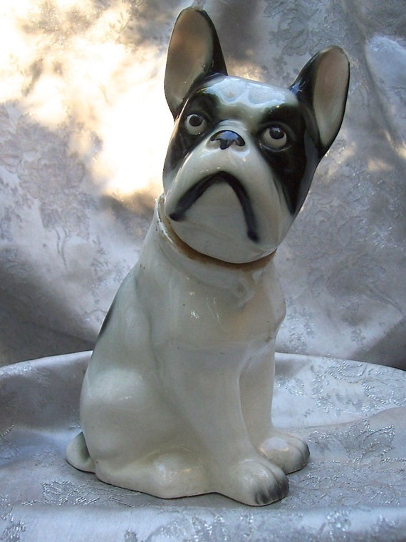 Vintage Ceramic Pottery Bull or BOSTON TERRIER DOG Figurine