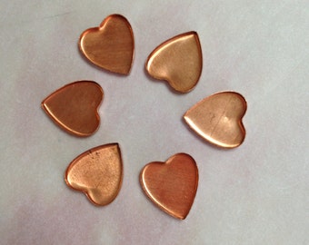 6 Vintage Brass Heart Bezels-15mm