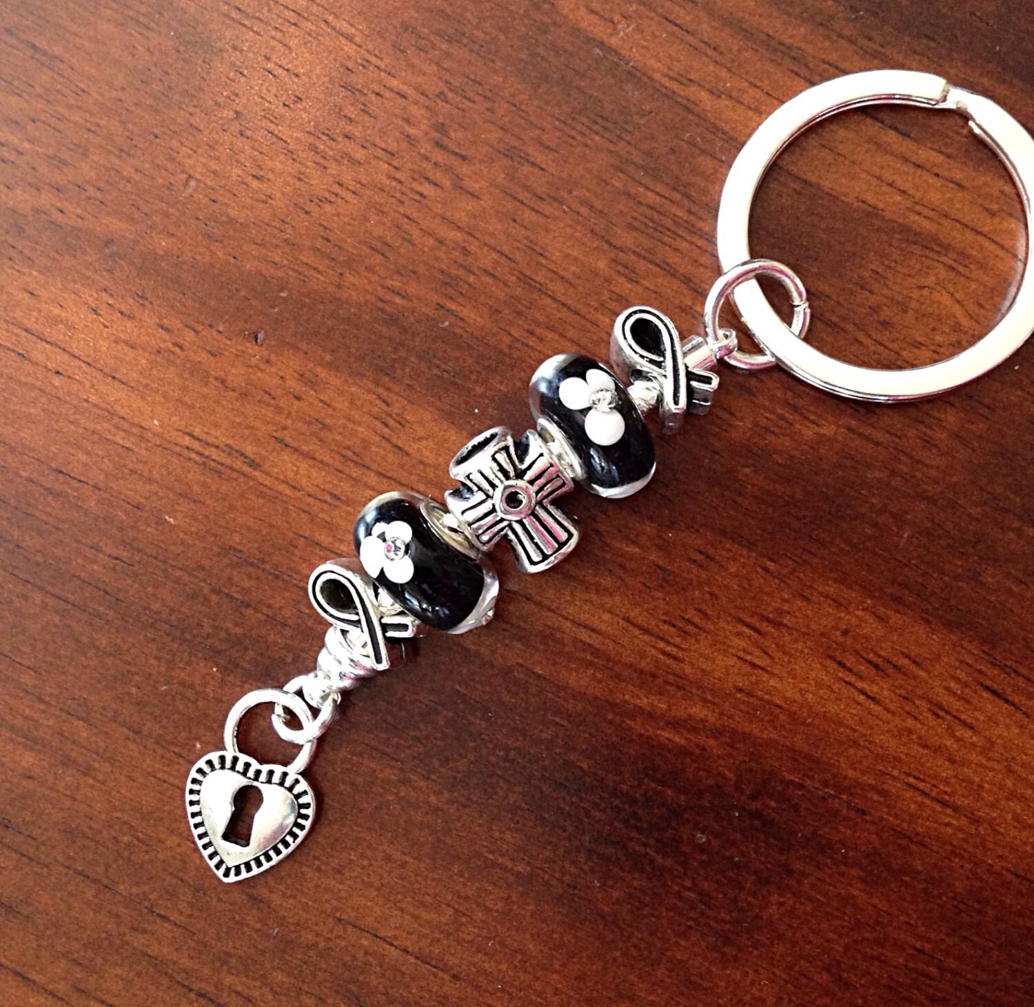 Christian Keychain Car Accessories Silver Cross by DorysBoutique