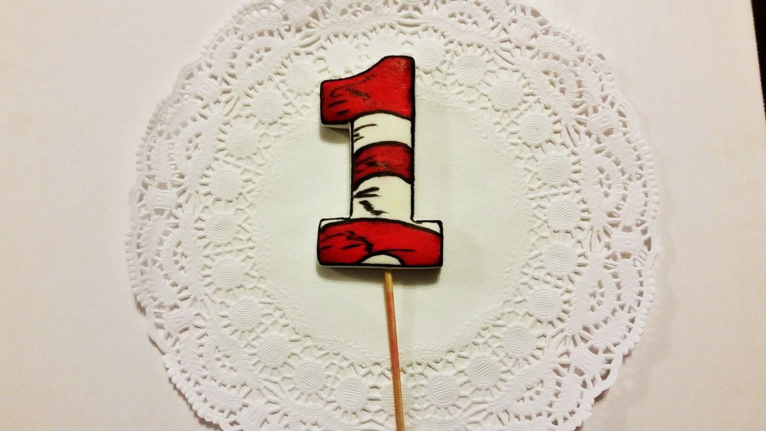 cake topper number 1 with hat Qty 1 seuss cat in the hat stand up number one cake topper.