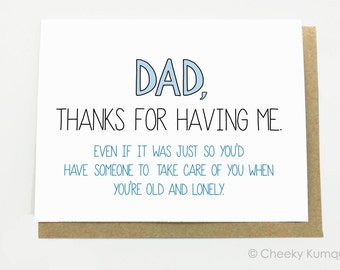 Funny Father's Day Card for Step Dad Stepdad by CheekyKumquat