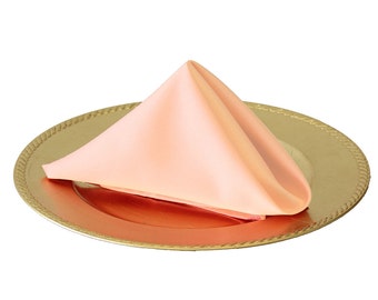Blush Peach Napkin for Weddings (Pack of 10), 20 Inch L'amour Wedding Napkins