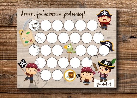 kids reward chart pirate reward chart printable instant