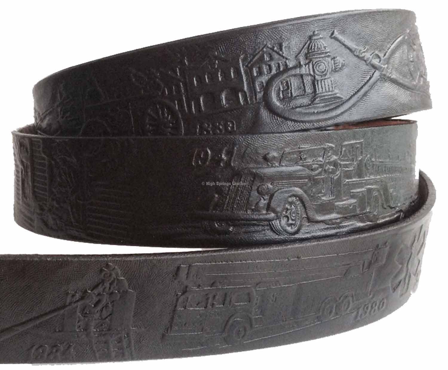 Black Firefighter Leather Belt