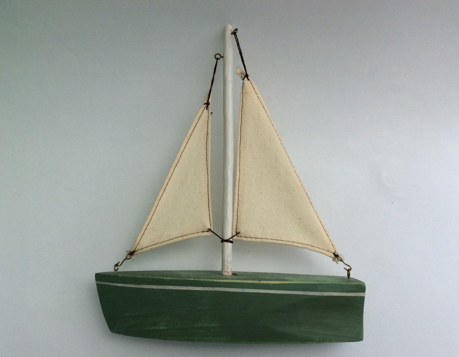 vintage wooden toy sailboat