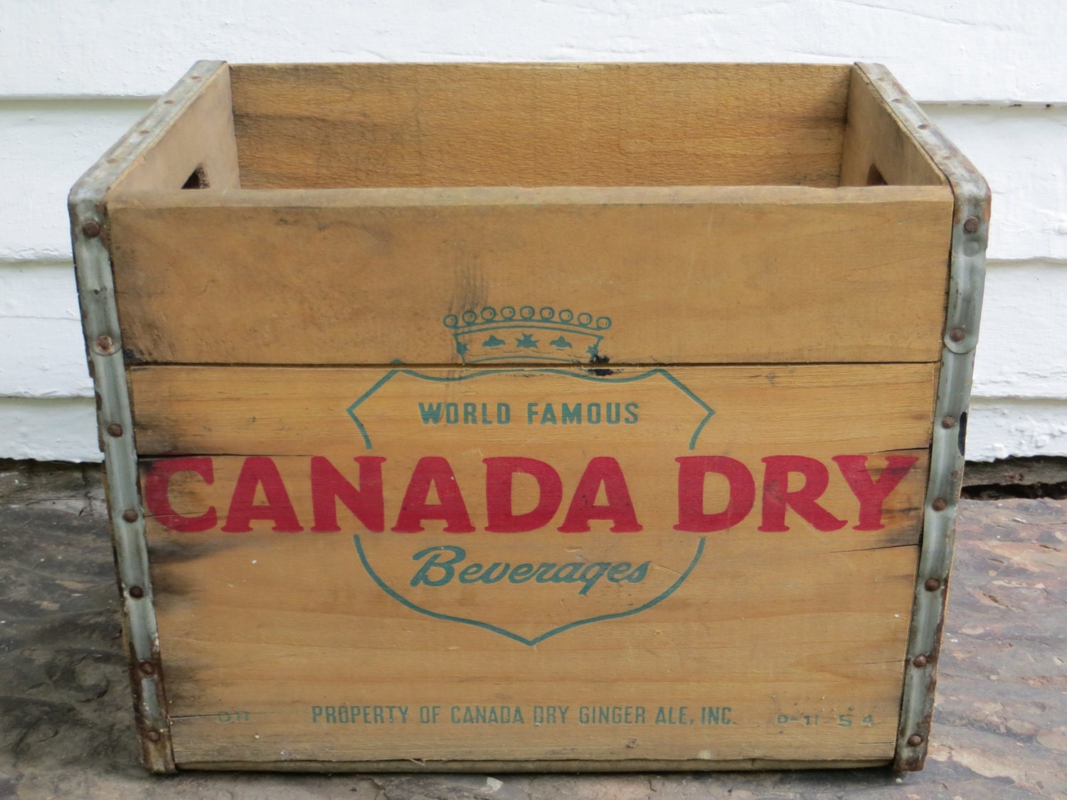 1954 huge canada dry crate rustic wooden pop crate wood soda crate