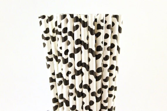 Farm Birthday Party Cow Print Paper Straws, Old McDonald Party, barnyard baby shower, Cow Cowboy Cowgirl theme, rodeo western theme wedding Il_570xn