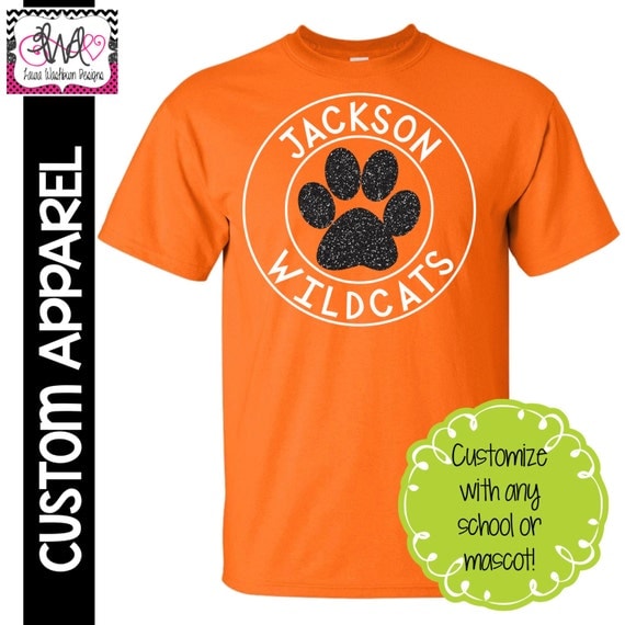 CUSTOM APPAREL Custom School Spirit TShirt with Glitter