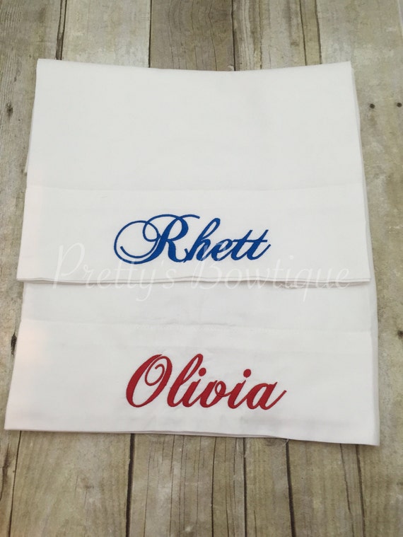 Monogram Pillow Cases Embroidered with Name or Initials