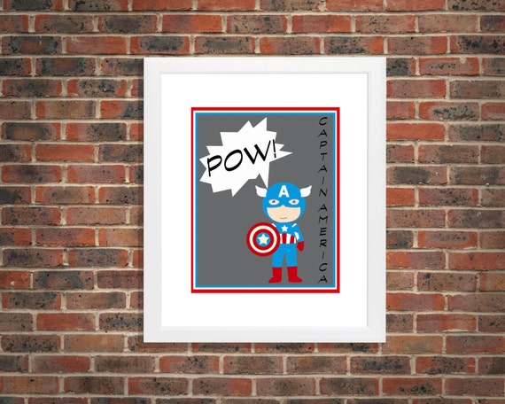 Avengers Captain America wall art print decor superheroes