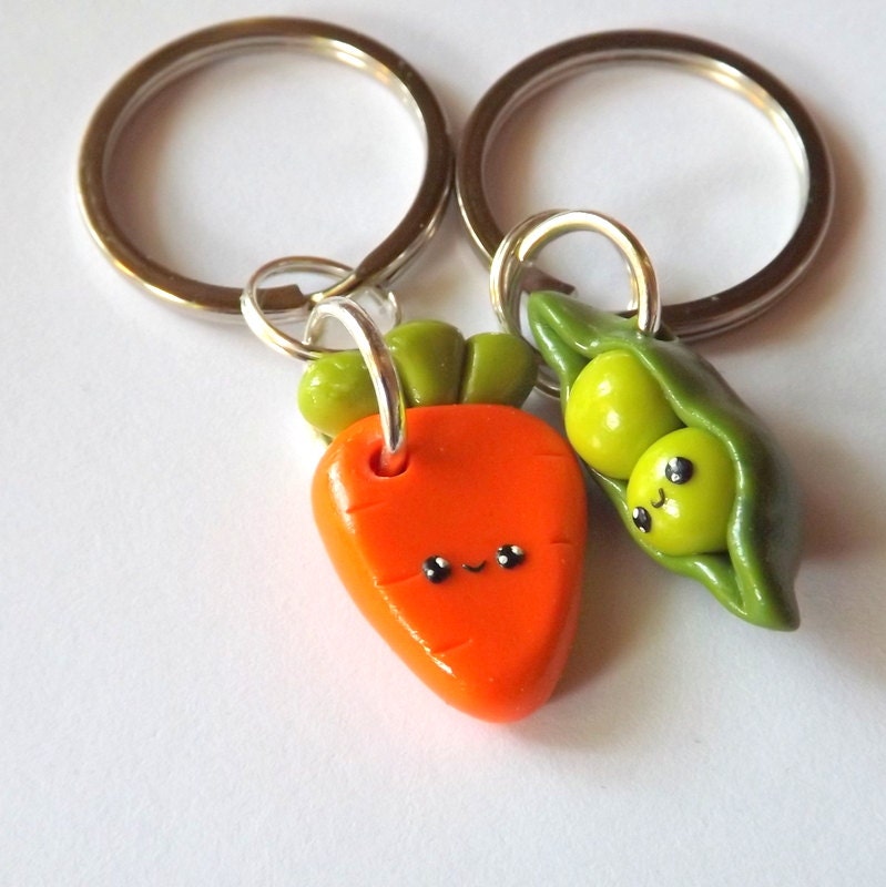 Best Friends Key Chains Peas and Carrots BFF Friendship