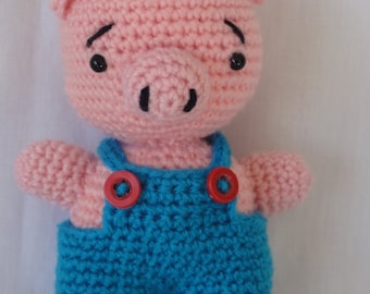 Crochet pig, crochet piggy, crochet pig, plush toy, boy, girl, baby shower, gift, Nursery, Farm Animal