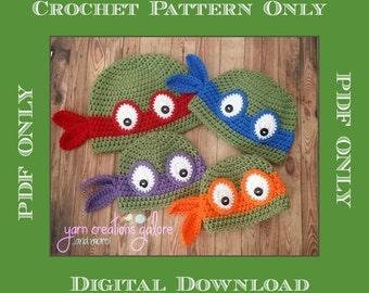 Ninja Turtle Crochet Pattern *** PDF FILE ONLY