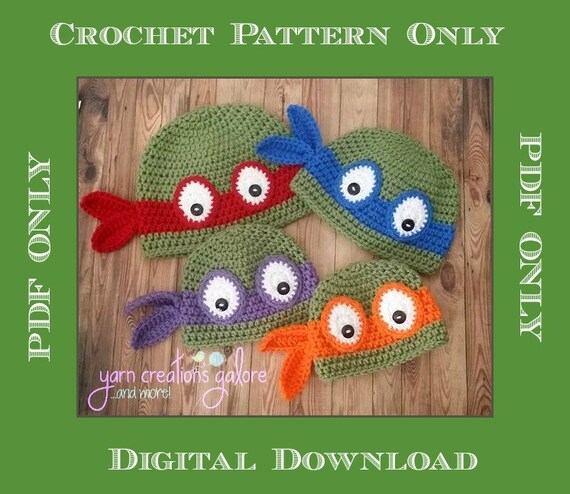 for crochet ninja pattern turtle eyes Crochet YarnCreationsGalore FILE ONLY PDF Pattern by Turtle Ninja