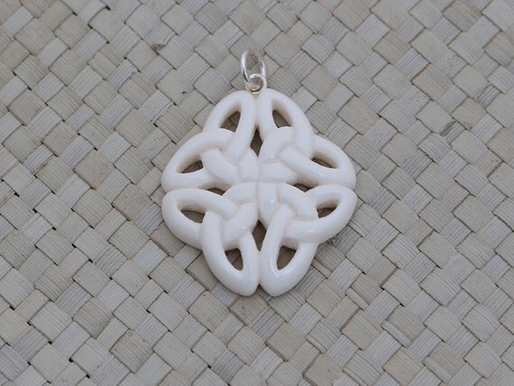 Celtic Bone Pendant Bali Bone Carving unique handmade