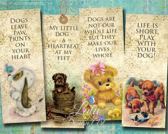 Printable Bookmarks : Dogs Bookmarks digital