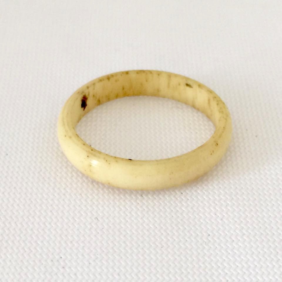Antique Vintage Ivory Band Ring Size 7