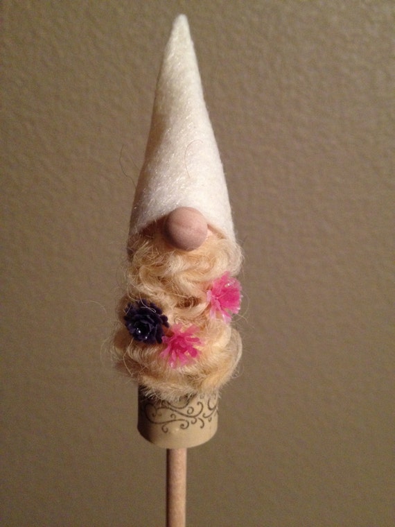 Gnome Wine Cork Plant Sticks by IntoxicatedCreations on Etsy