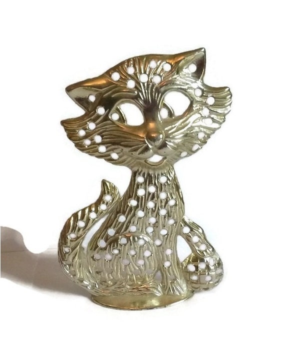 70's Cat Earring Holder Tree 60's Vintage Kitty