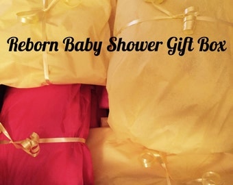 Reborn Doll Collector Item- Gold Package-Surprise Baby Shower Box- DOLL NOT INCLUDED