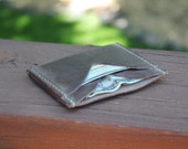 Handmade Triple Slot Men's Card Holder Wallet - Made in USA - Handstitched - Horween Leather - Custom Monogram - Brown