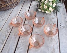 6 tasses Rosaline Arcoroc Vintage en verre rose - FR