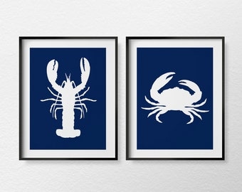 Lobster Decor, Crab Decor, Seafood Print, Lobster Print, Coastal Decor, Marine Life Decor, Seafood Restaurant Decor, Beach Art, 0356