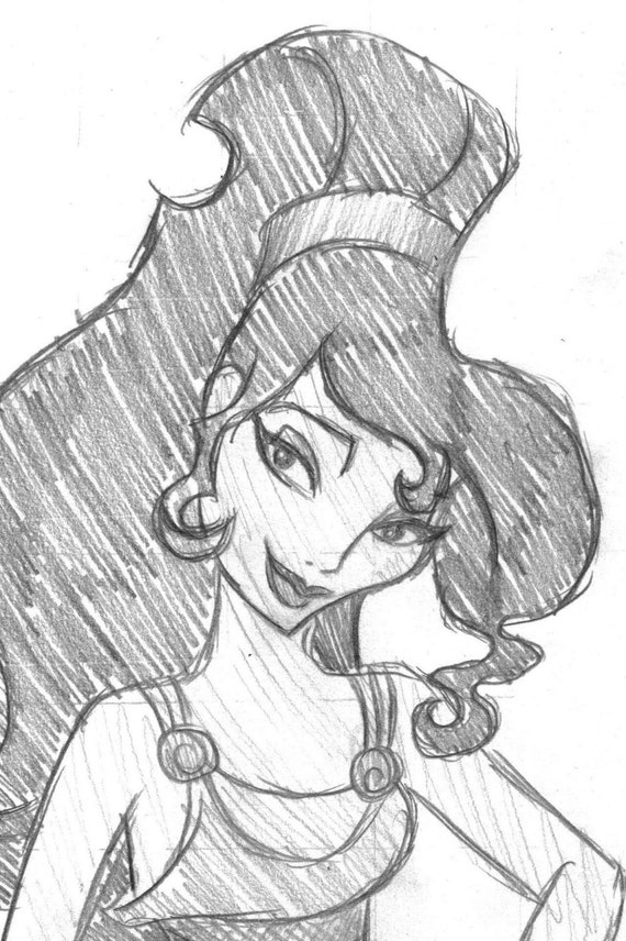 Disney's Hercules Megara Meg Sketch Drawing by KandeeWallaceArt