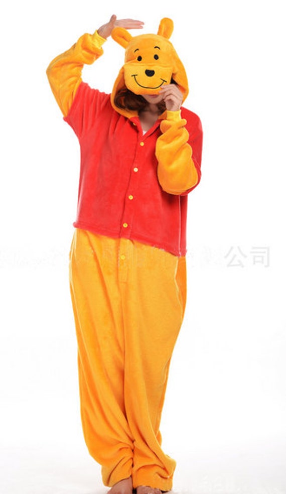 Winnie pooh pajamas jumpsuit pajamas Flannel by charmflower