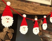 CHRISTMAS CROCHET PATTERN, Santa bunting pattern, Christmas pattern, Crochet santa Pattern, Santa crochet pattern By Kerry Jayne designs