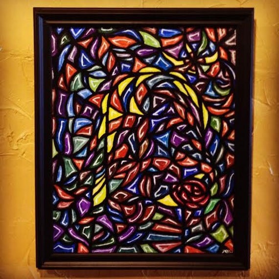 Abstract Stained Glass Acrylic Painting by RobertNoahPerry on Etsy